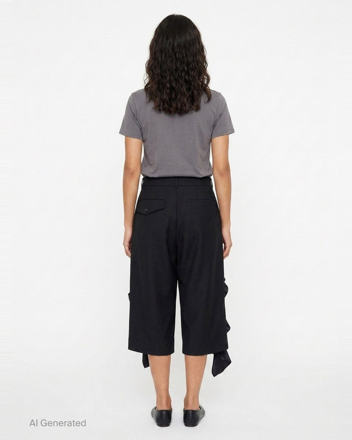 Straight-Cut Ruffle Trousers | Noir Kei Ninomiya | Club21 - back