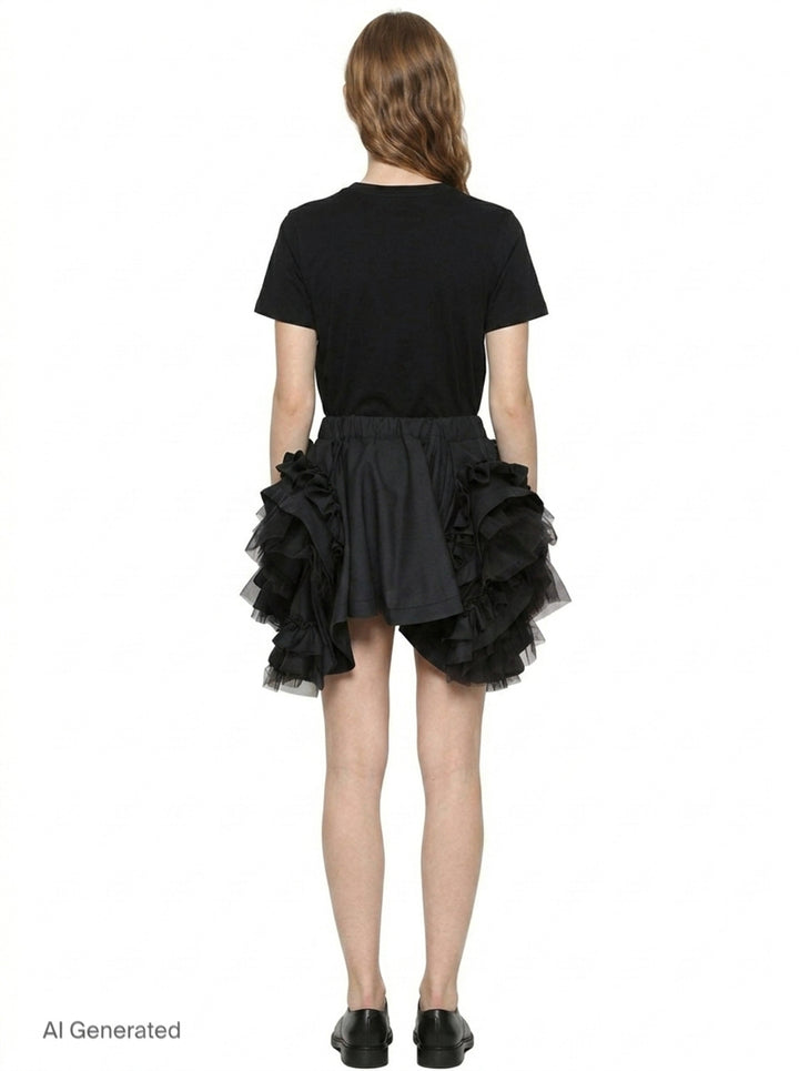 Voluminous Layered Ruffle Skirt | Noir Kei Ninomiya | Club21 - back