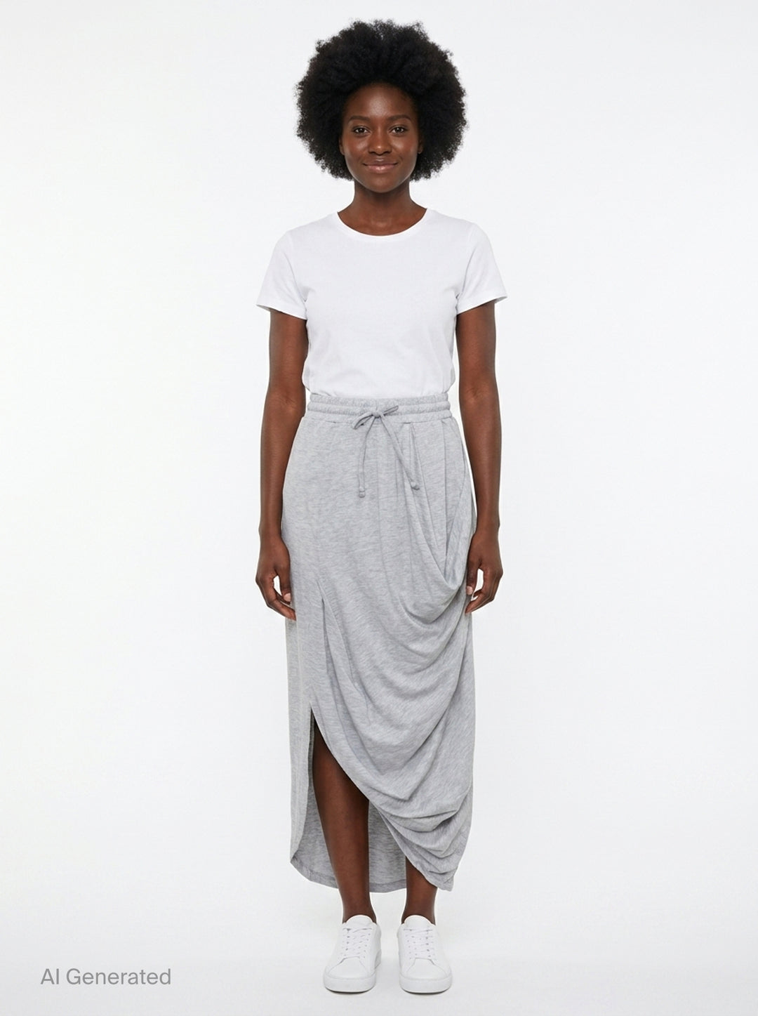 Draped Cotton Maxi Skirt | Open YY | Club21 - front
