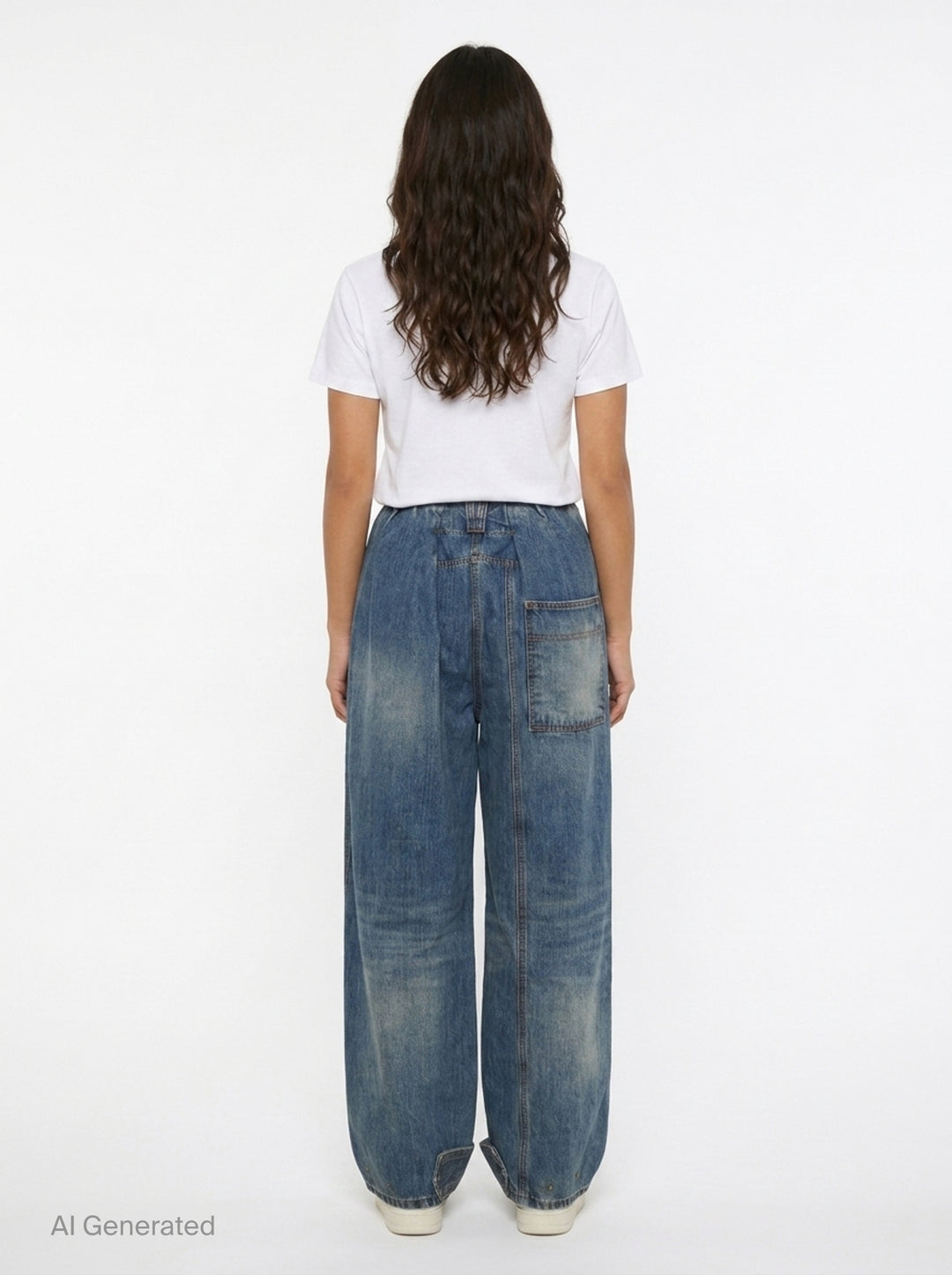 Full Gather Wide Leg Jeans | Open YY | Club21 - back