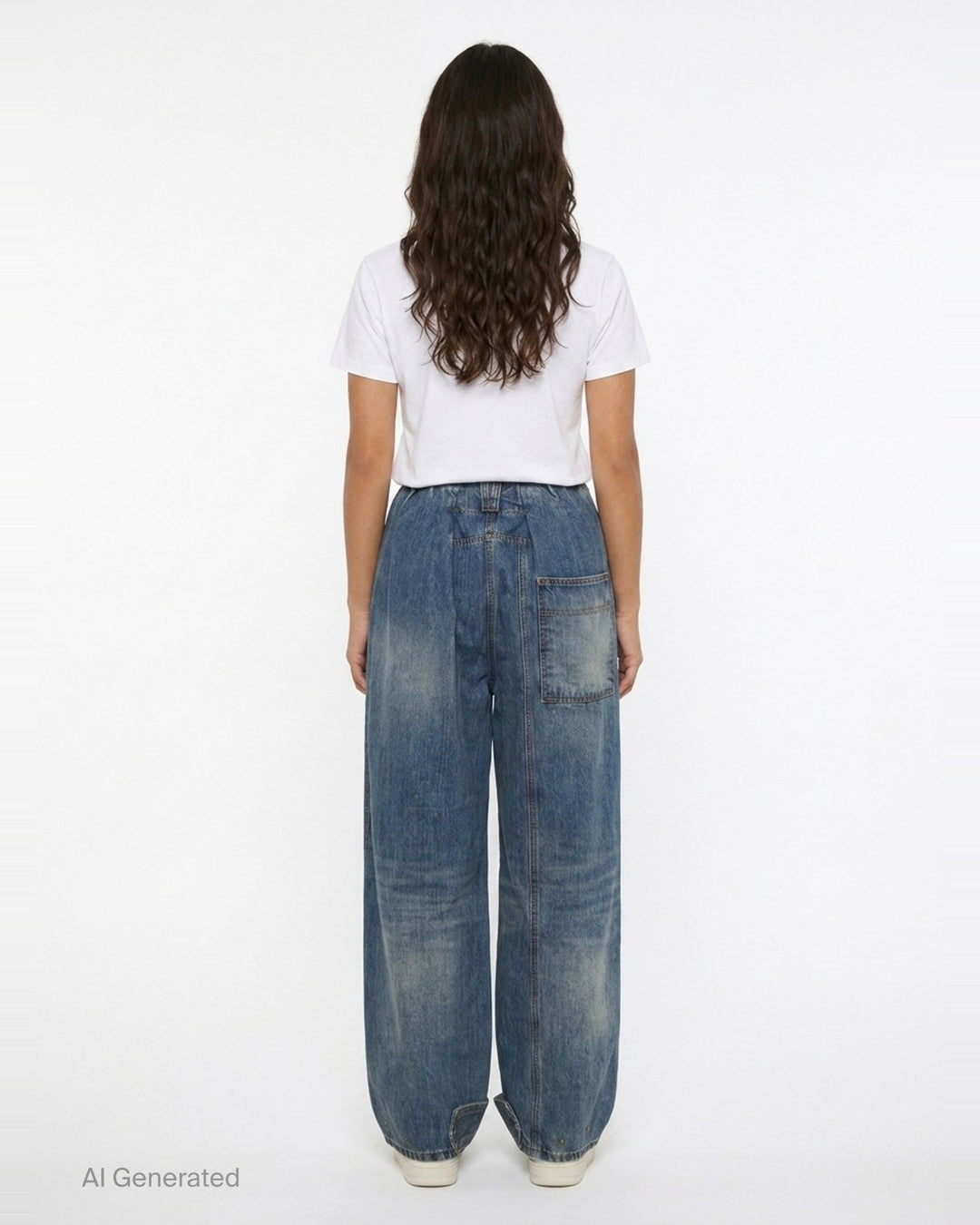 Full Gather Wide Leg Jeans | Open YY | Club21 - back