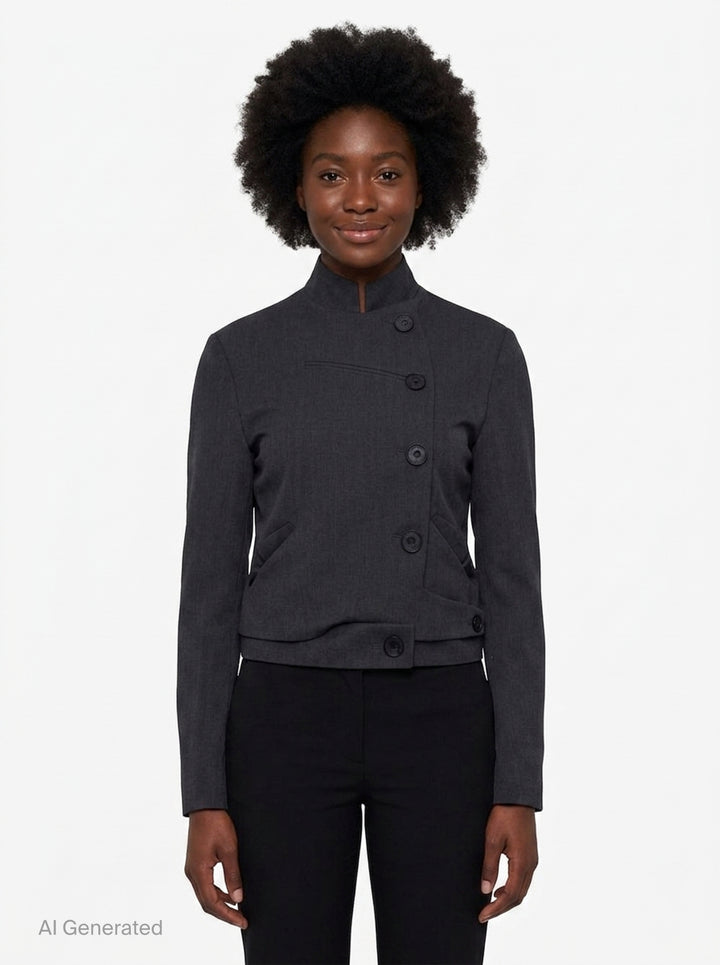 Wool Double-Breasted Blazer | Open YY | Club21 - front