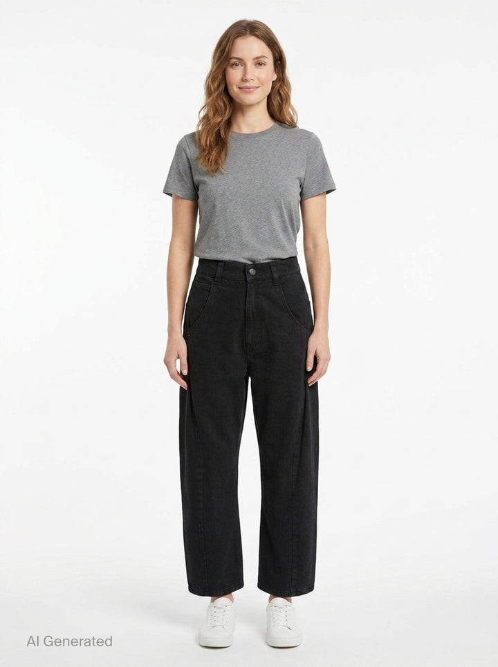 Denim Slash Ankle Pants | Ordinary Couture Code | Club21 - front