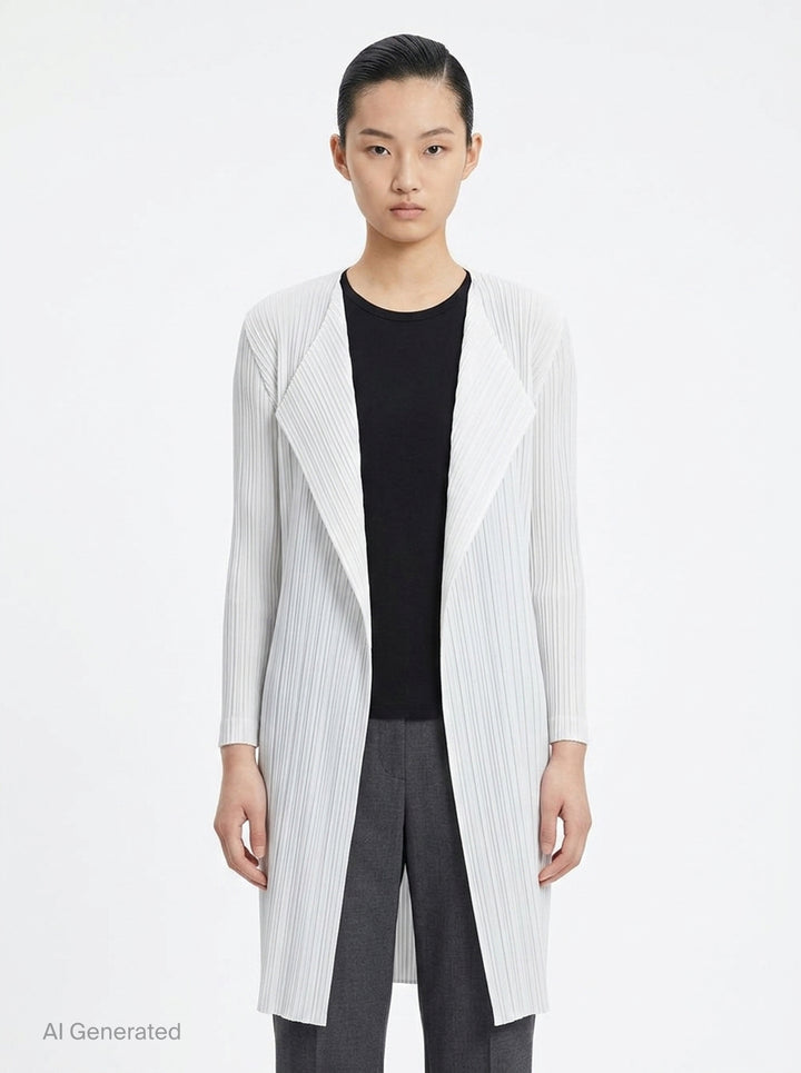 Basics Pleated Long Coat | Pleats Please Issey Miyake | Club21 - front
