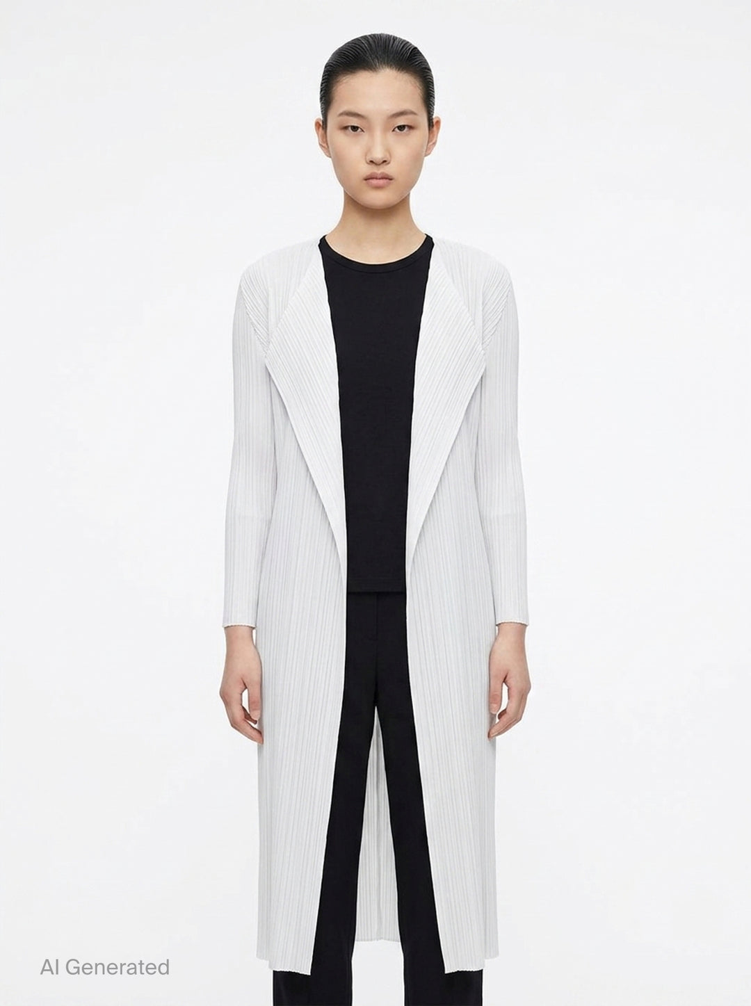 Basics Pleated Long Coat | Pleats Please Issey Miyake | Club21 - front
