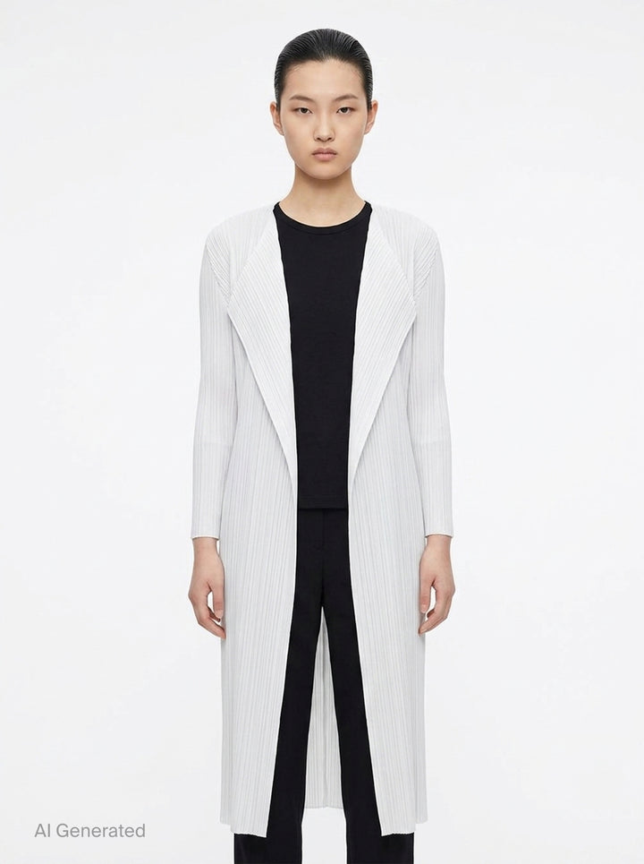 Basics Pleated Long Coat | Pleats Please Issey Miyake | Club21 - front
