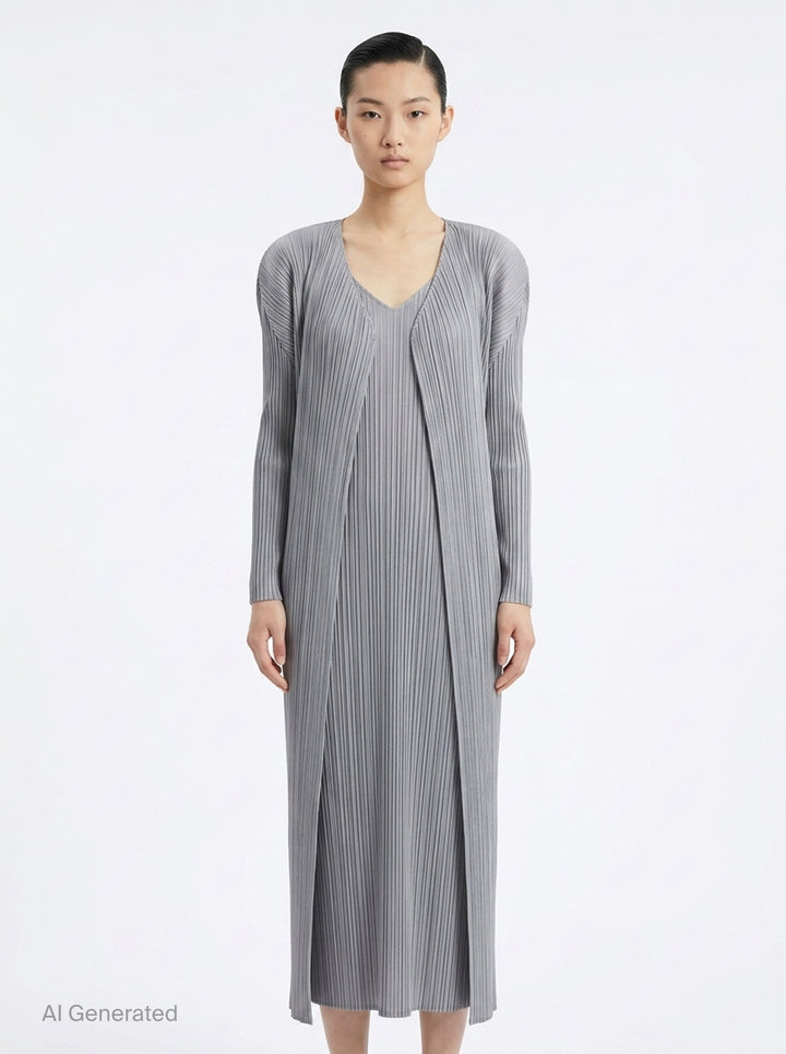Basics Pleated Long Coat | Pleats Please Issey Miyake | Club21 - front