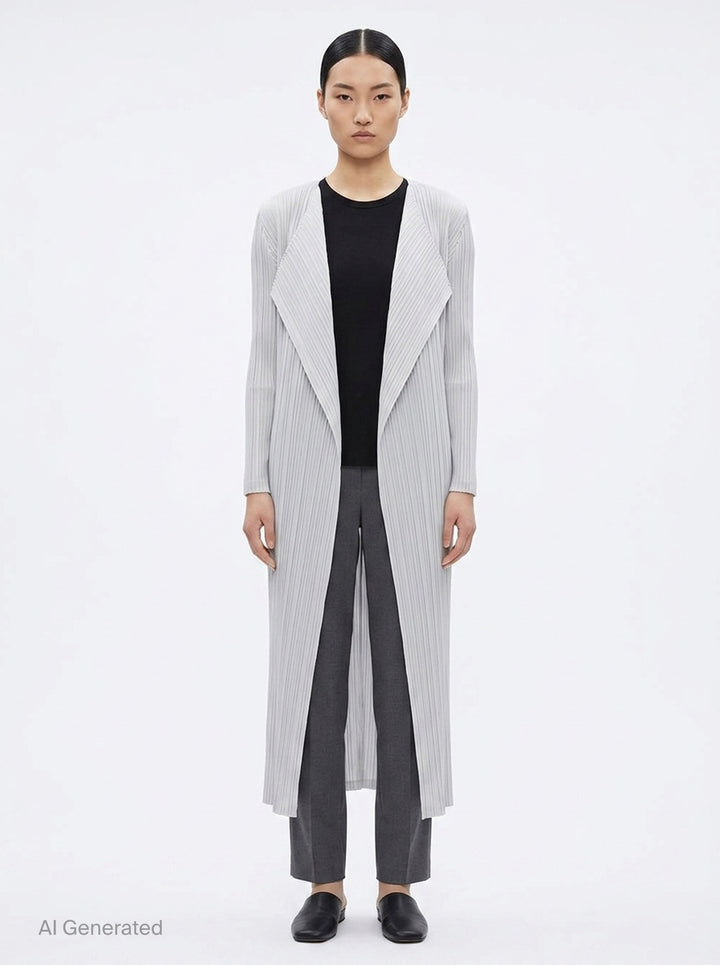 Basics Pleated Long Coat | Pleats Please Issey Miyake | Club21 - front
