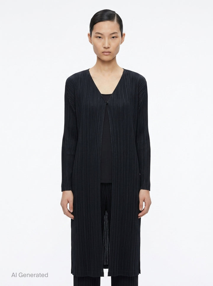 Basics Pleated Long Coat | Pleats Please Issey Miyake | Club21 - front