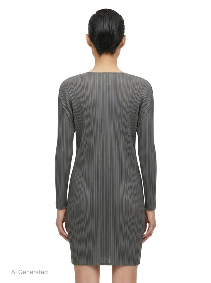 Basics Pleated Long-Sleeve Dress | Pleats Please Issey Miyake | Club21 - back