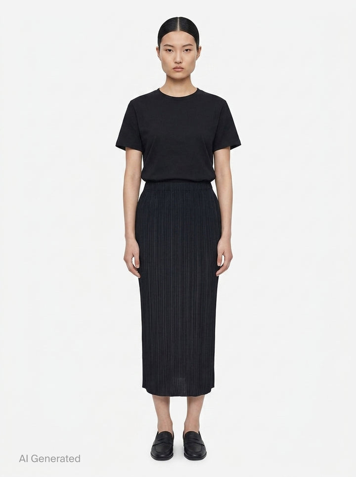 Basics Pleated Midi Skirt | Pleats Please Issey Miyake | Club21 - front