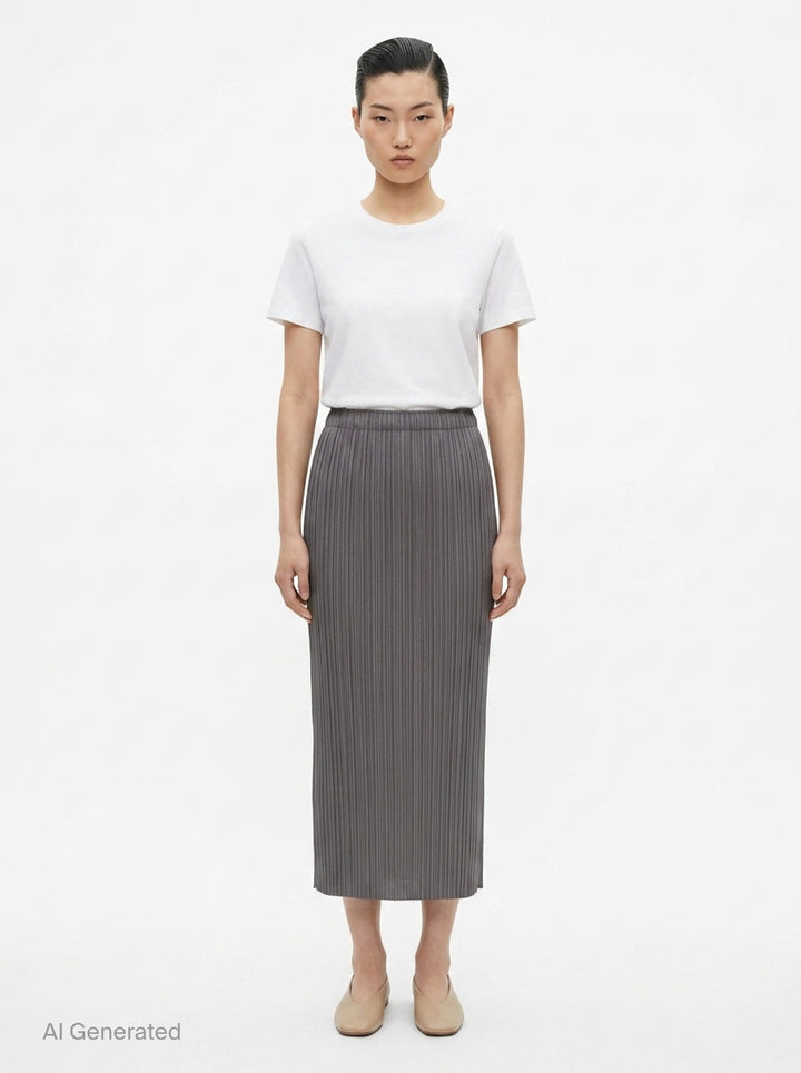 Basics Pleated Midi Skirt | Pleats Please Issey Miyake | Club21 - front
