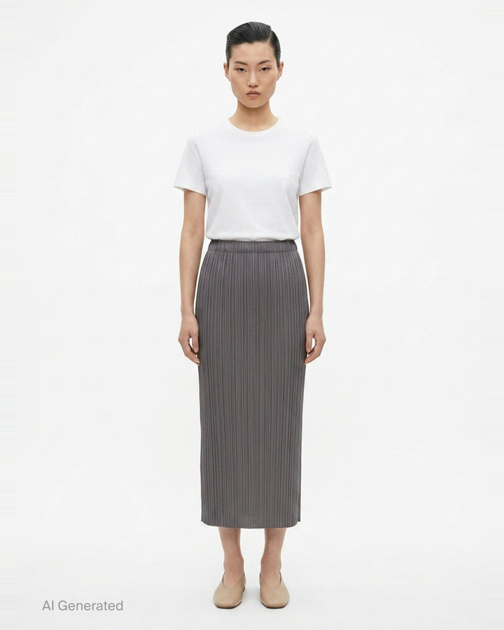 Basics Pleated Midi Skirt | Pleats Please Issey Miyake | Club21 - front