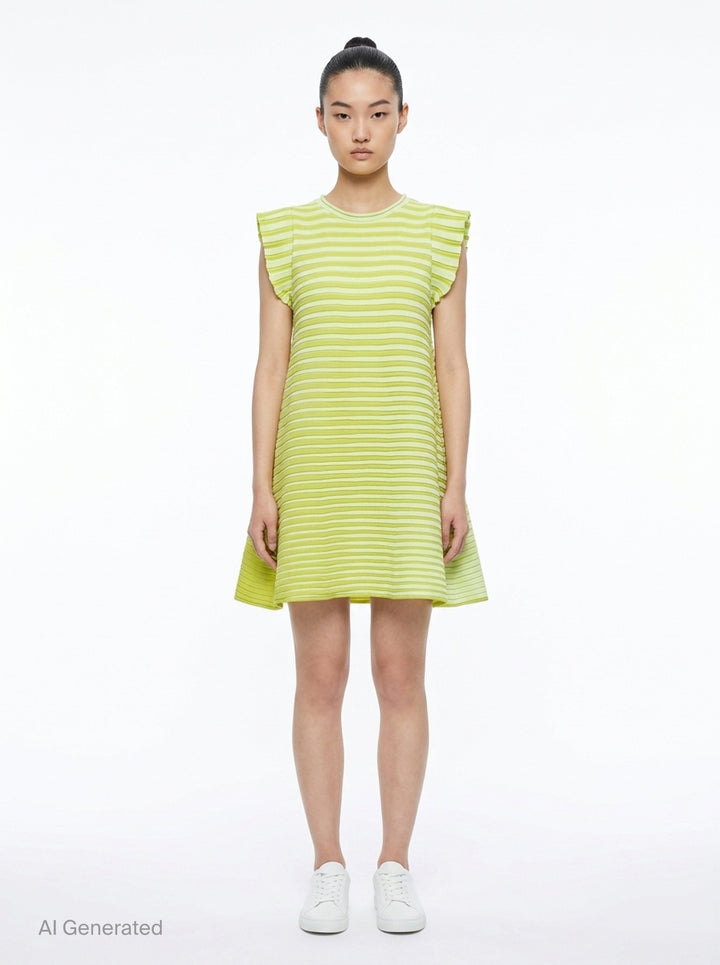 Bounce Knit Stripe Dress | Pleats Please Issey Miyake | Club21 - front