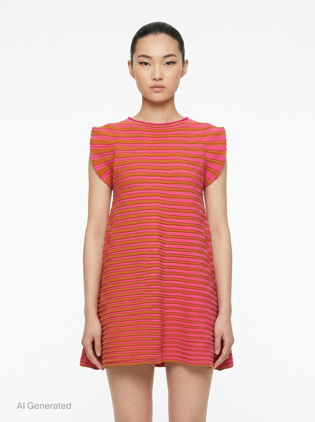 Bounce Knit Stripe Dress | Pleats Please Issey Miyake | Club21 - front