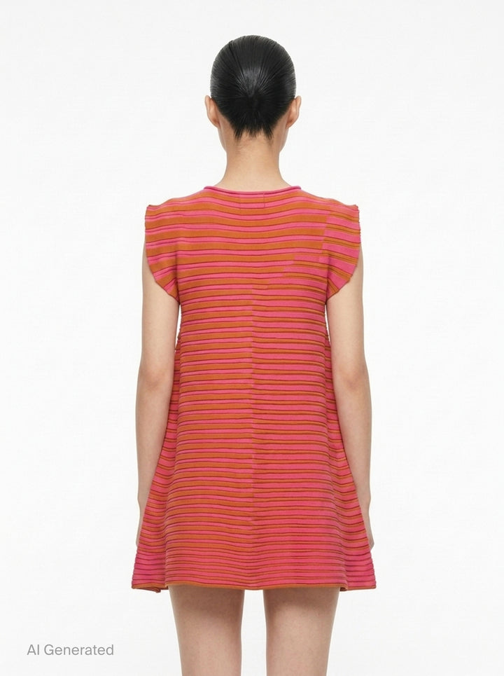 Bounce Knit Stripe Dress | Pleats Please Issey Miyake | Club21 - back