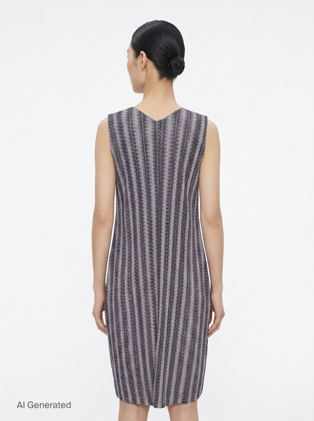 Cotton Zigzag Pleated Dress | Pleats Please Issey Miyake | Club21 - back