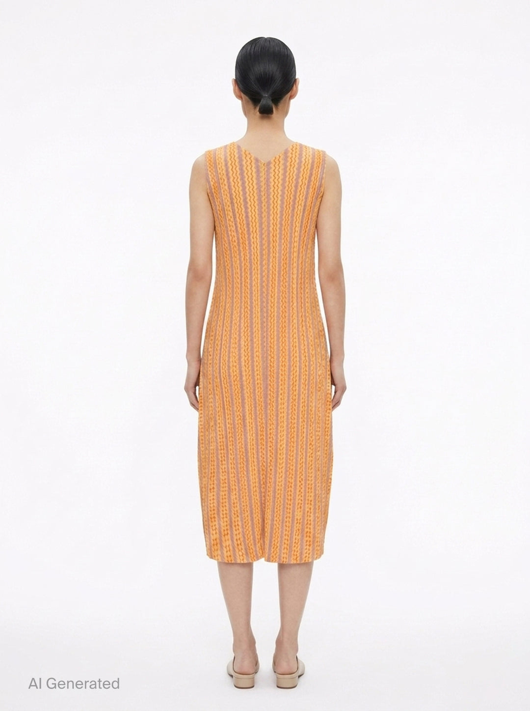Cotton Zigzag Pleated Dress | Pleats Please Issey Miyake | Club21 - back