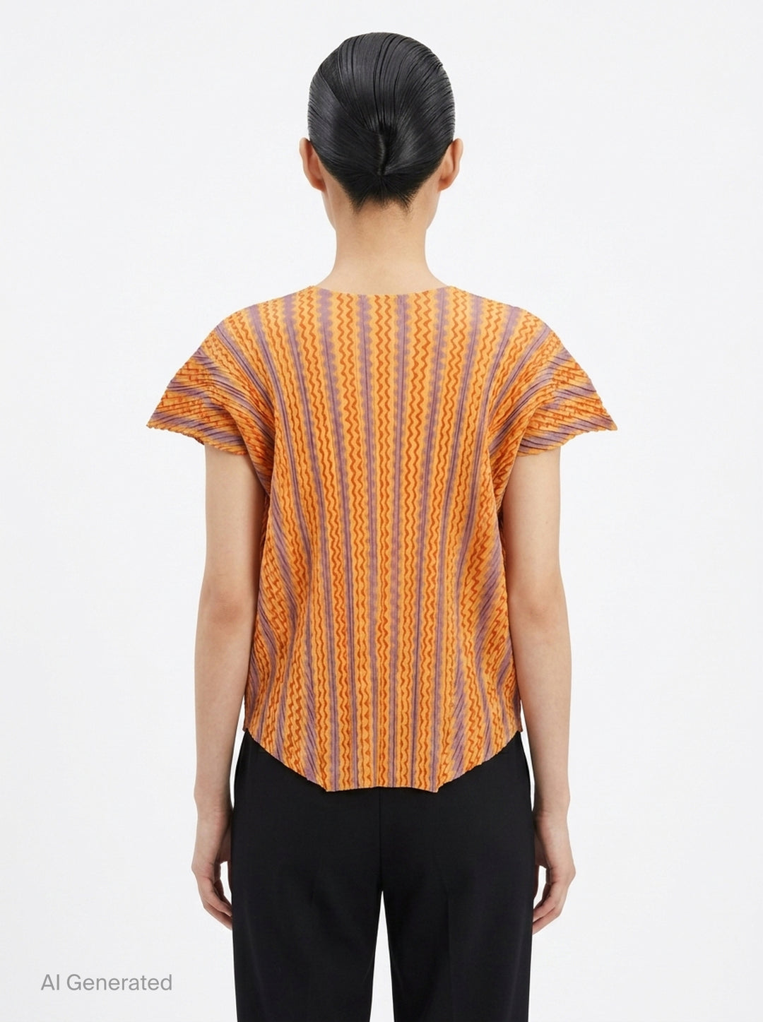 Cotton Zigzag Pleated Shirt | Pleats Please Issey Miyake | Club21 - back