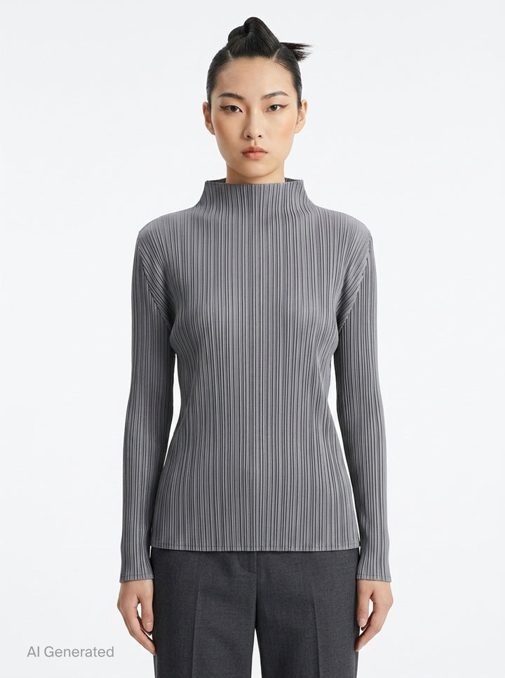 Pleated Long Sleeve Top | Pleats Please Issey Miyake | Club21 - front