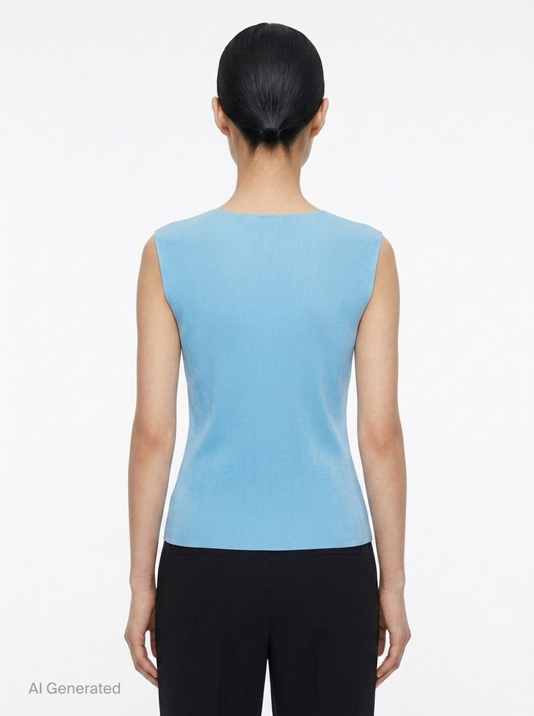 Pleated Sleeveless Round Neck Tank | Pleats Please Issey Miyake | Club21 - back