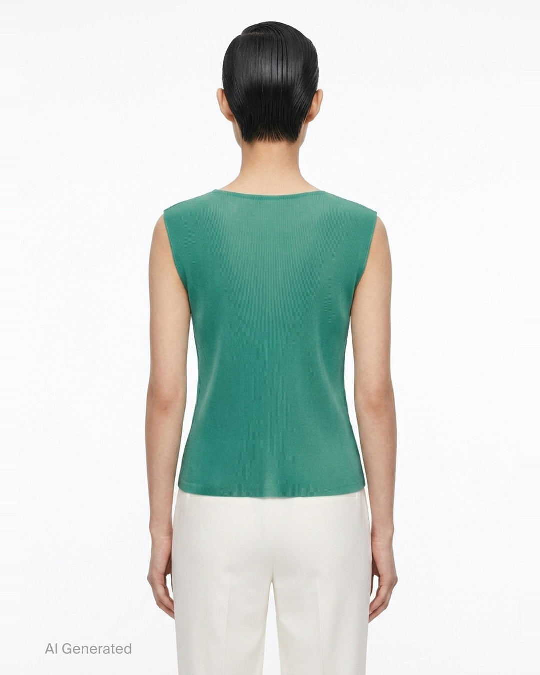 Pleated Sleeveless Round Neck Tank | Pleats Please Issey Miyake | Club21 - back