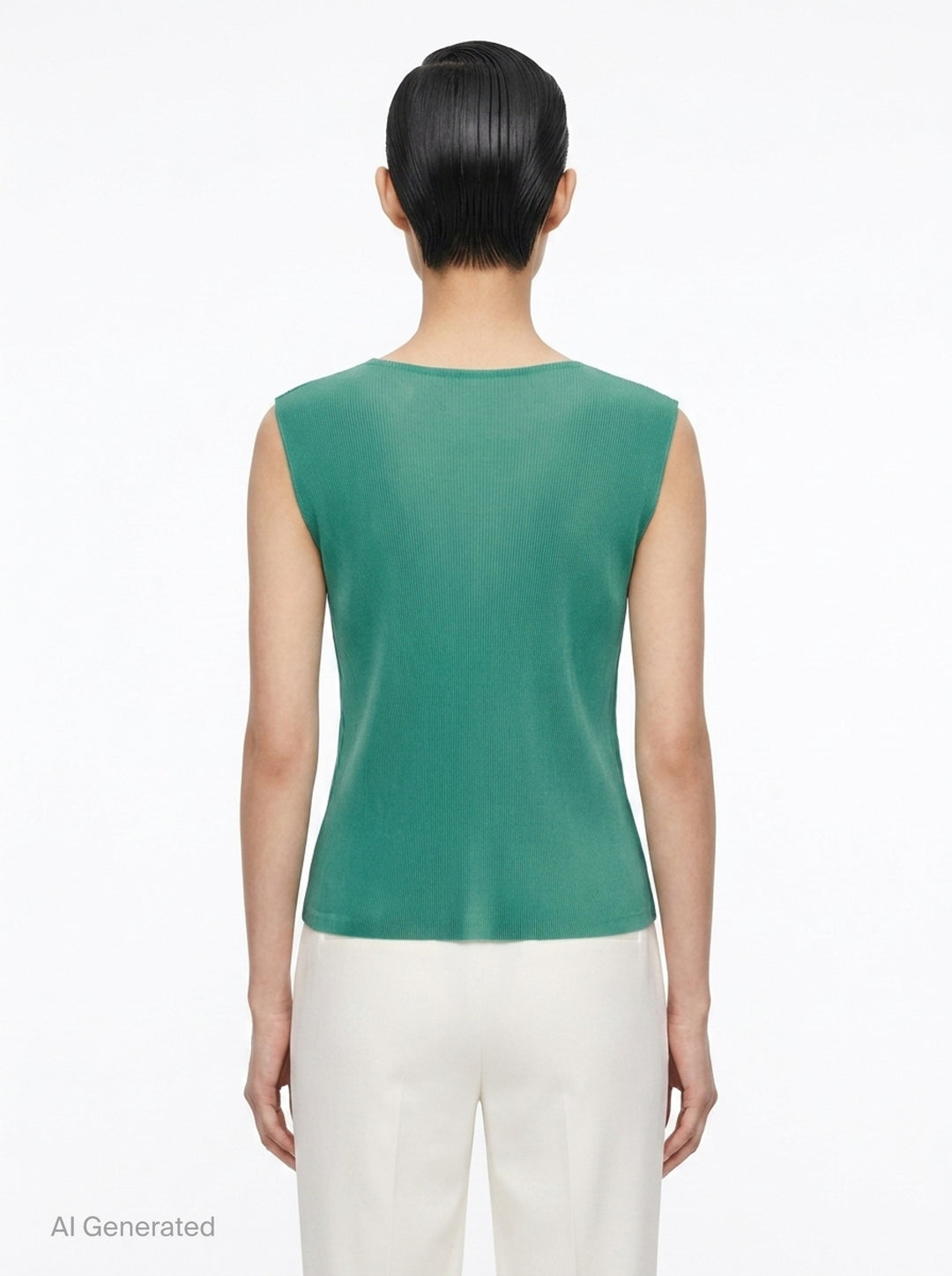Pleated Sleeveless Round Neck Tank | Pleats Please Issey Miyake | Club21 - back