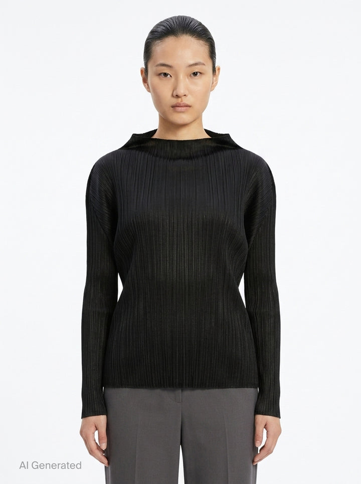 Pleated Turtleneck Top | Pleats Please Issey Miyake | Club21 - front