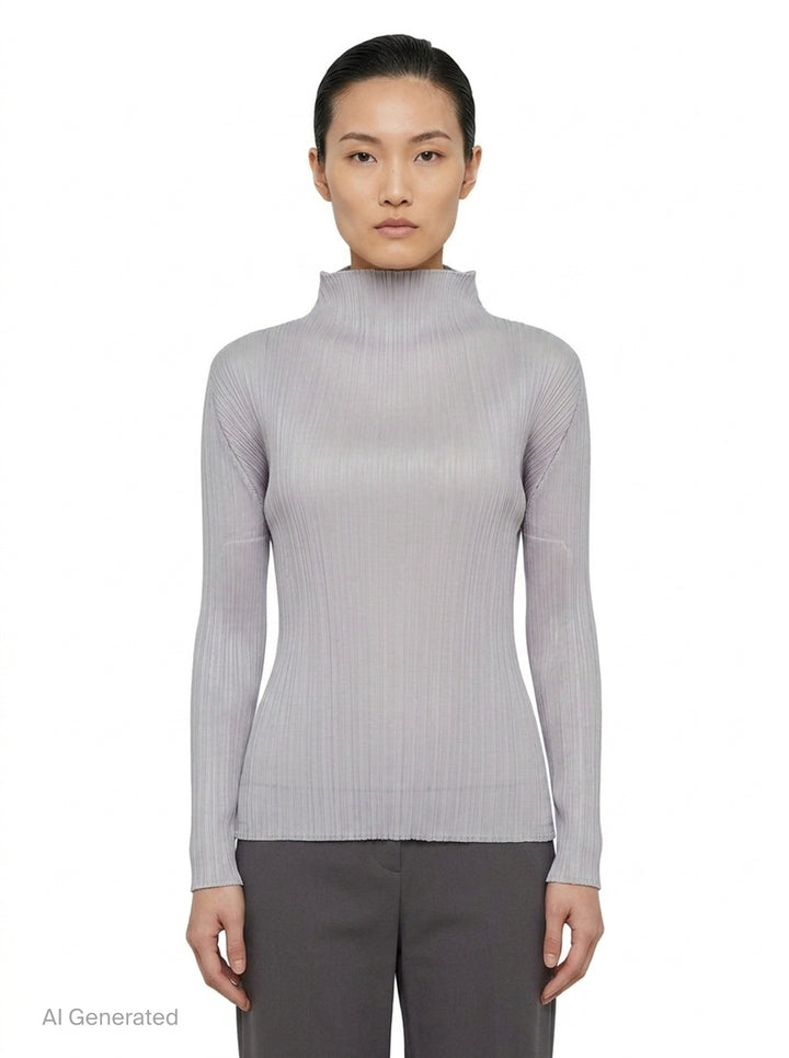 Pleated Turtleneck Top | Pleats Please Issey Miyake | Club21 - front