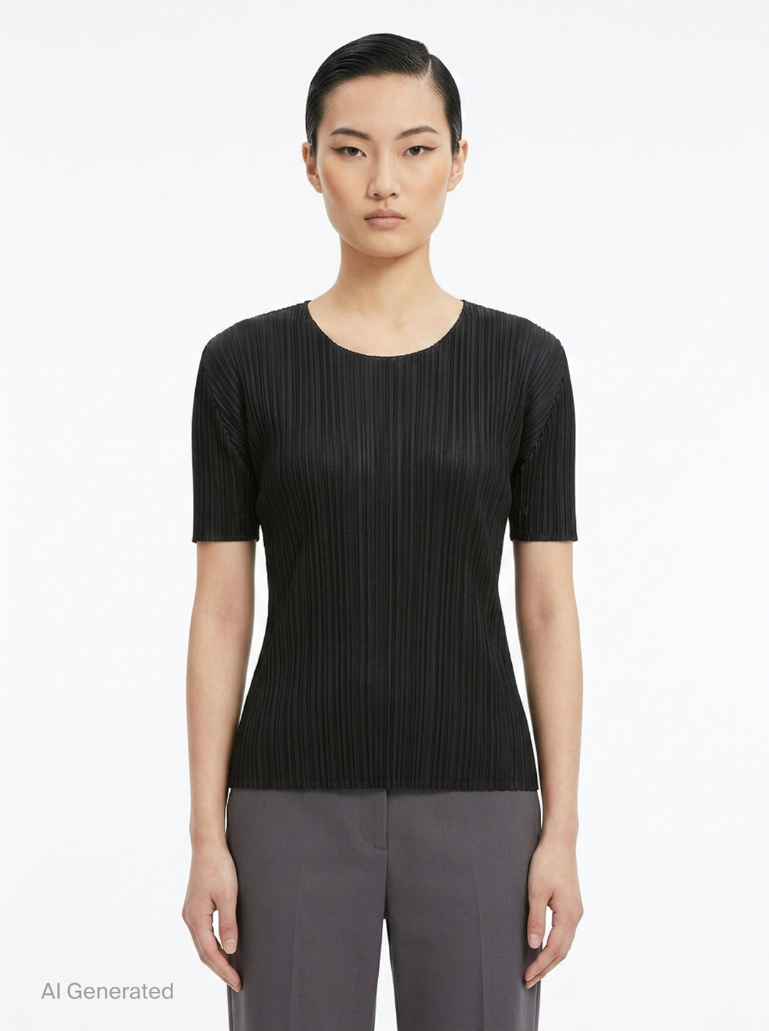 Short Sleeve Pleated Top | Pleats Please Issey Miyake | Club21 - front
