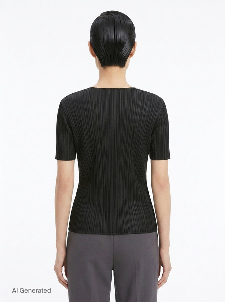 Short Sleeve Pleated Top | Pleats Please Issey Miyake | Club21 - back
