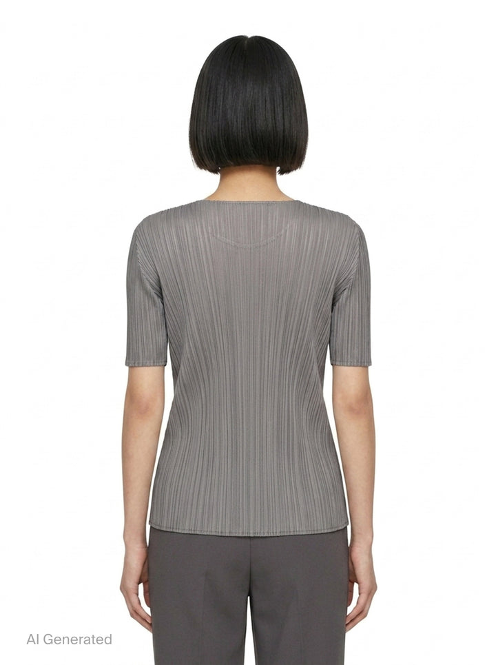 Short Sleeve Pleated Top | Pleats Please Issey Miyake | Club21 - back