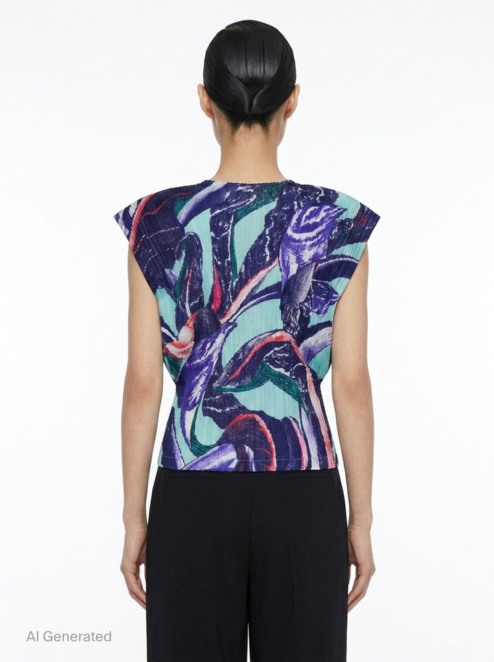 Tardivo Pleated Print Top | Pleats Please Issey Miyake | Club21 - back