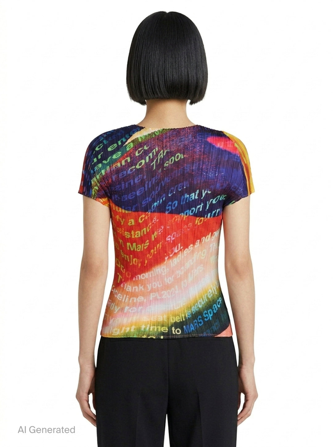 Voyager Pleated Graphic Top | Pleats Please Issey Miyake | Club21 - back