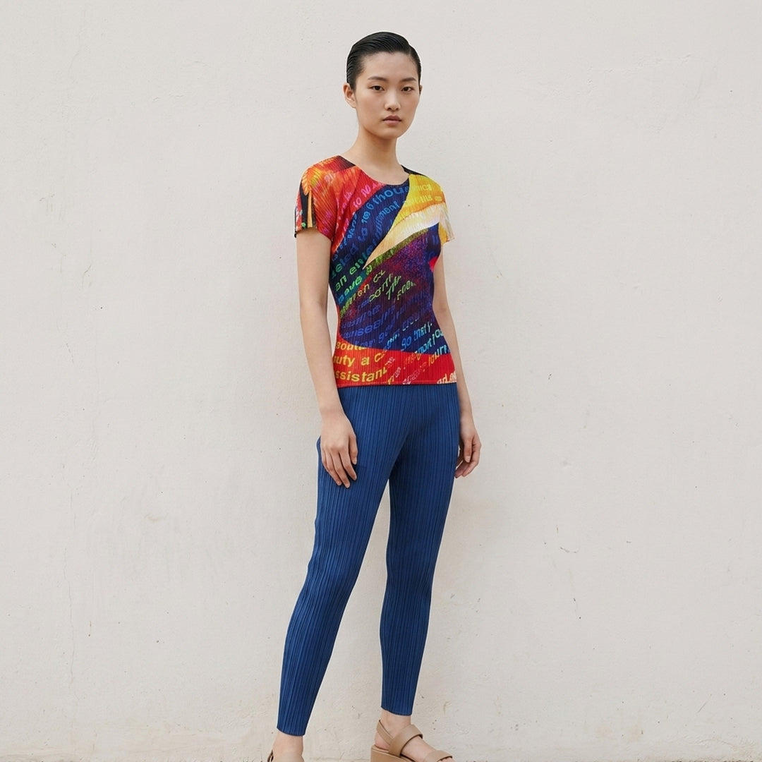 Voyager Pleated Graphic Top | Pleats Please Issey Miyake | Club21 - lifestyle