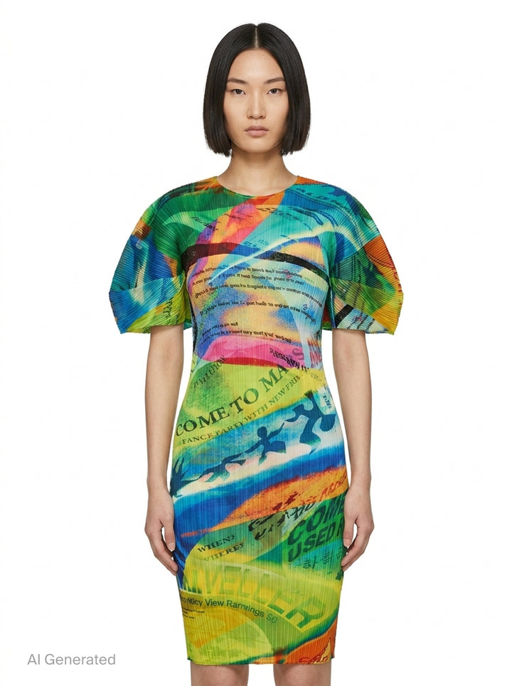 Voyager Pleated Midi Dress | Pleats Please Issey Miyake | Club21 - front