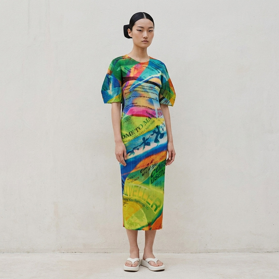 Voyager Pleated Midi Dress | Pleats Please Issey Miyake | Club21 - lifestyle