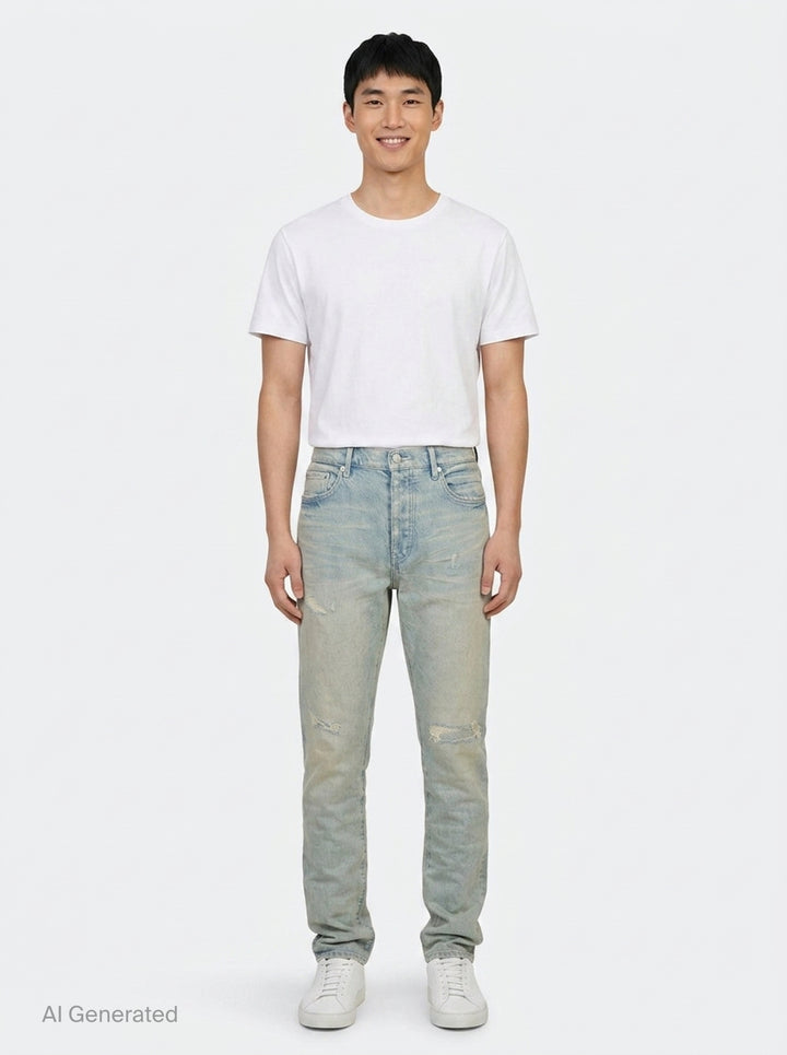 Heavy Destroy Jeans | Purple | Club21 - front