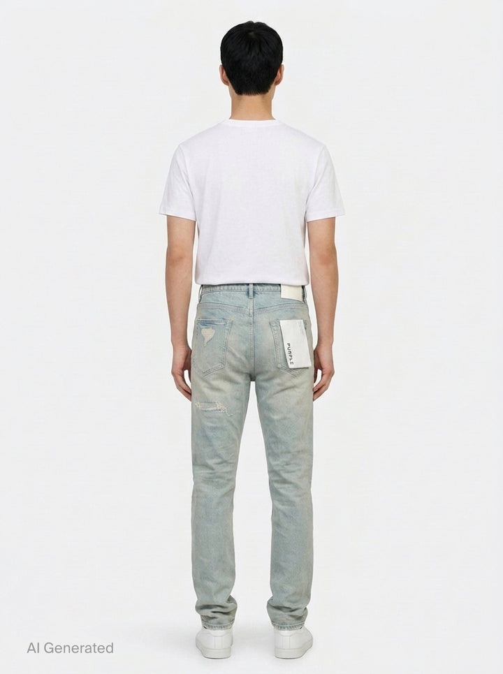 Heavy Destroy Jeans | Purple | Club21 - back