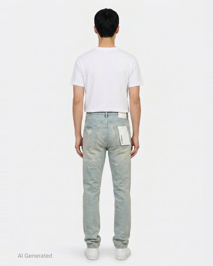 Heavy Destroy Jeans | Purple | Club21 - back