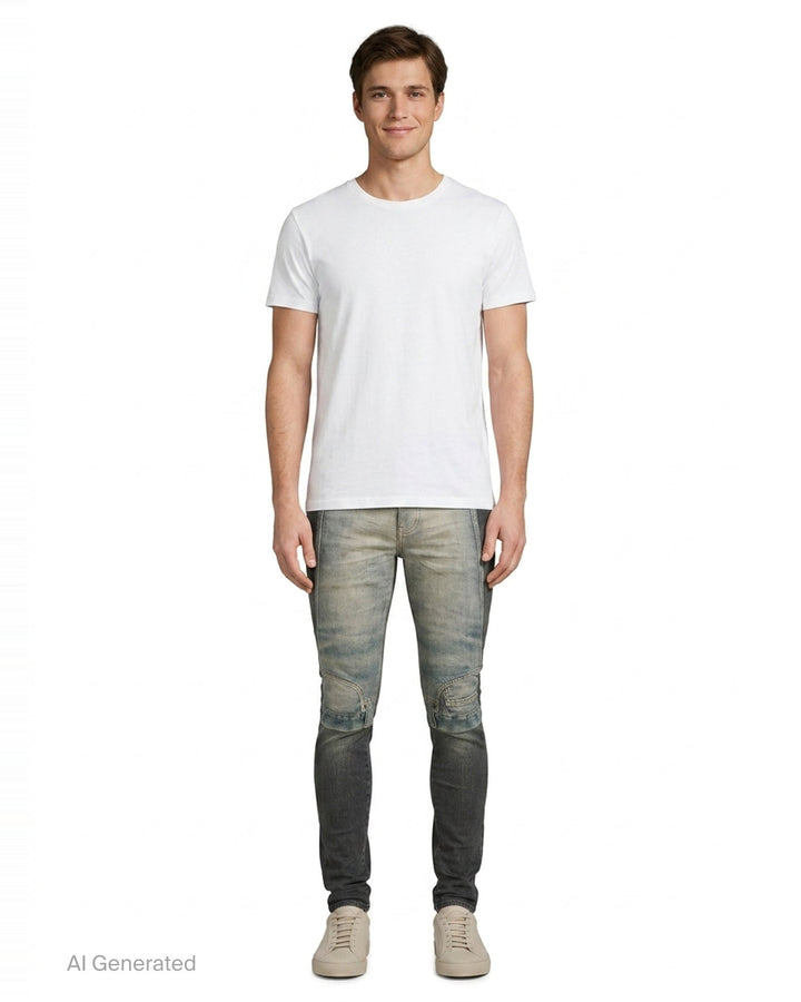 Skinny Upside Down Jeans | Purple | Club21 - front