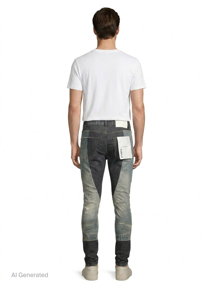 Skinny Upside Down Jeans | Purple | Club21 - back