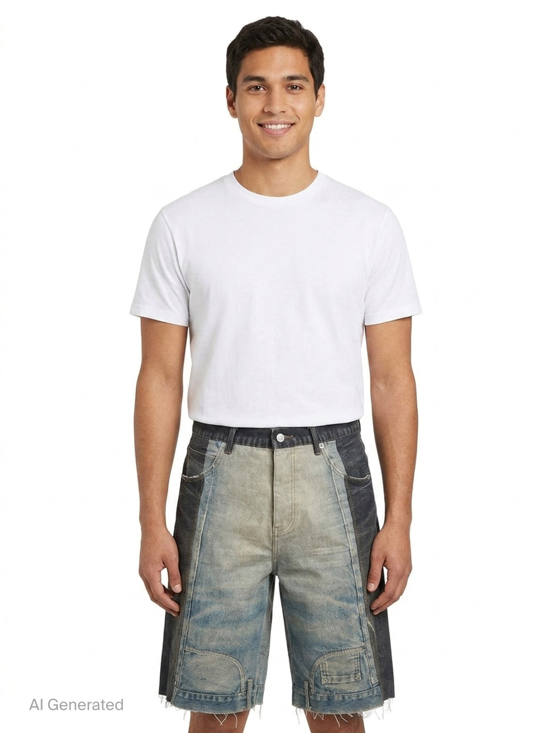 Upside Down Denim Shorts | Purple | Club21 - front