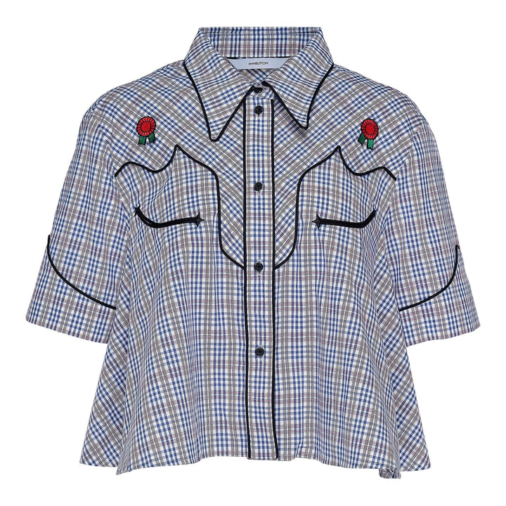 Club21 - pushBUTTON - Check Western Pocket Crop Shirt - BLOUSES - Checks