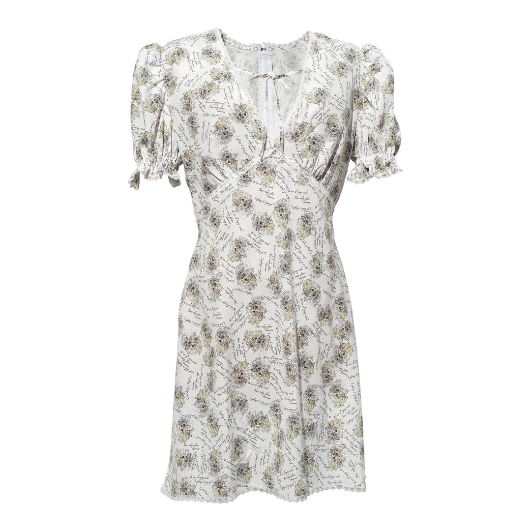 Club21 - pushBUTTON - Crying Girl Printed Lace Dress - DRESSES - White