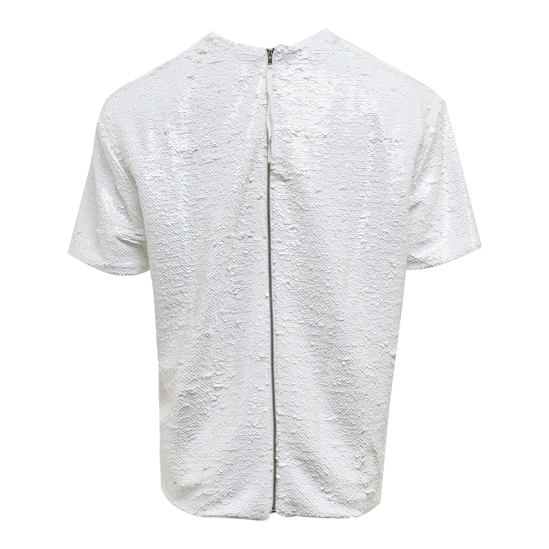 Club21 - pushBUTTON - Crying Girl Sequin Top - TEES - White