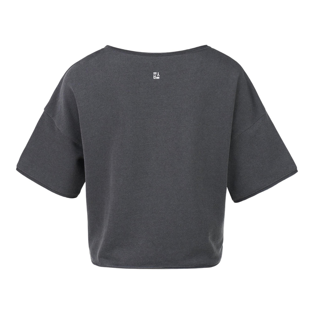 Club21 - pushBUTTON - Dark Gray Twisted Hem Top - TEES - Grey