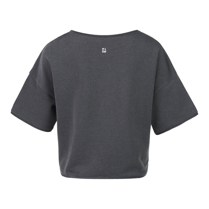 Club21 - pushBUTTON - Dark Gray Twisted Hem Top - TEES - Grey