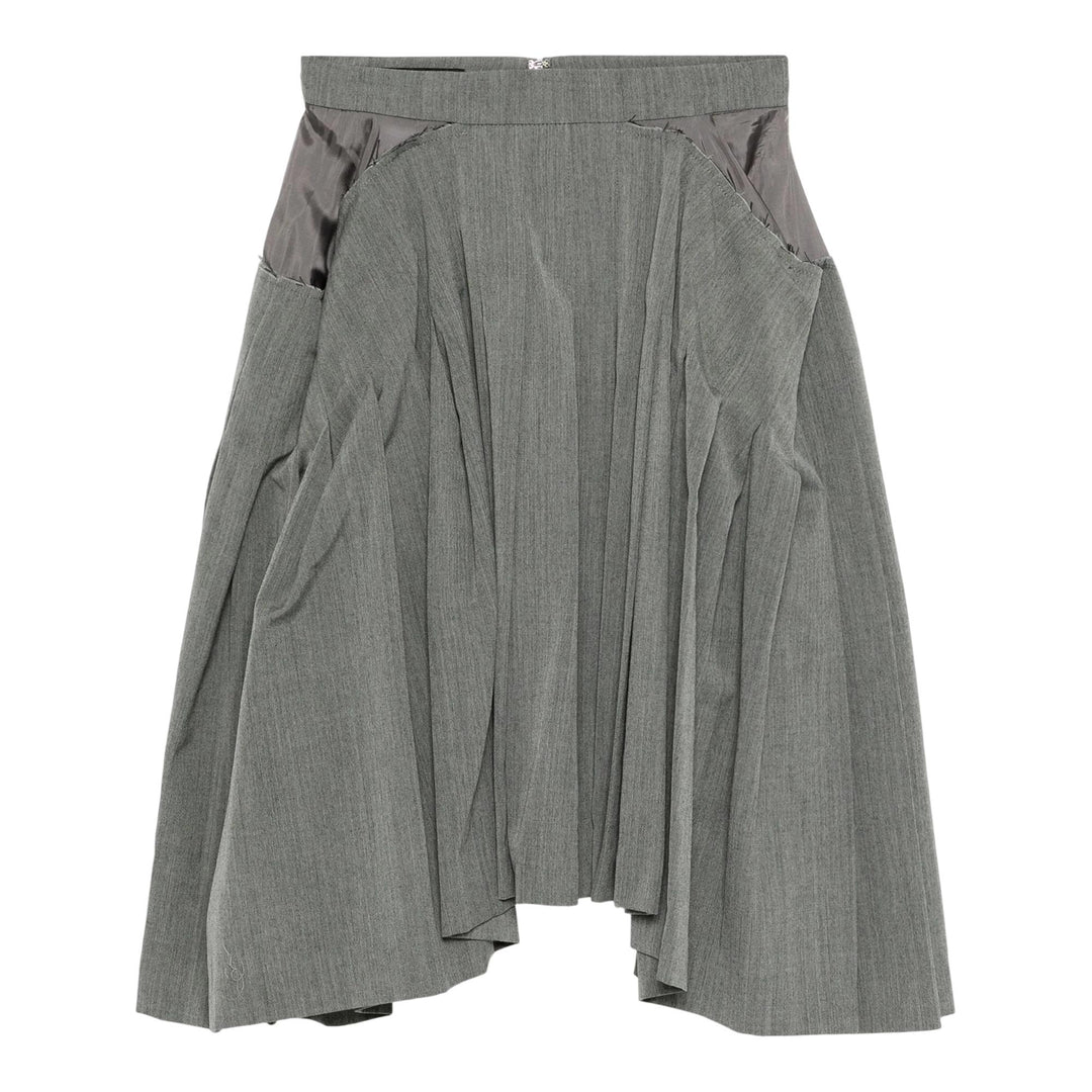 Club21 - pushBUTTON - Grey Square Pleated Skirt - SKIRTS - Grey