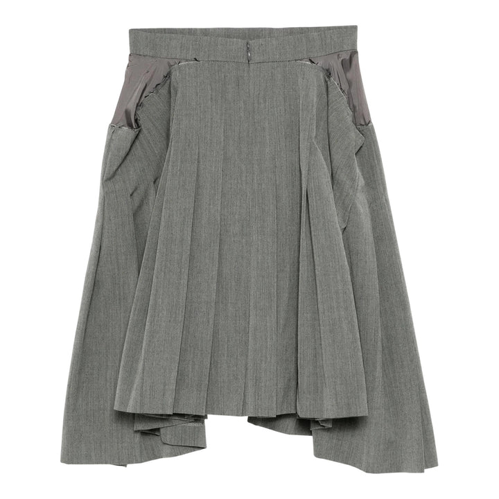 Club21 - pushBUTTON - Grey Square Pleated Skirt - SKIRTS - Grey